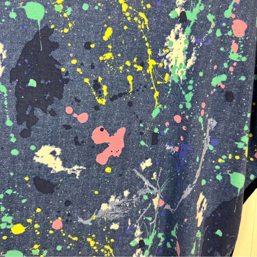 Retro 80’s Paint Splatter Mixed Media Top Women’s Size S - Picture 5 of 9